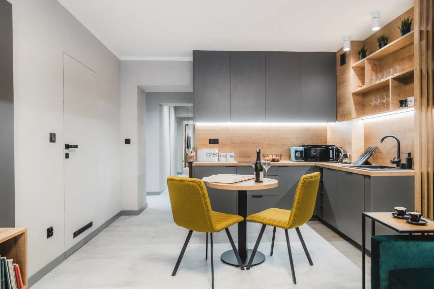 Nowoczesna kuchnia w apartamencie w Toruniu