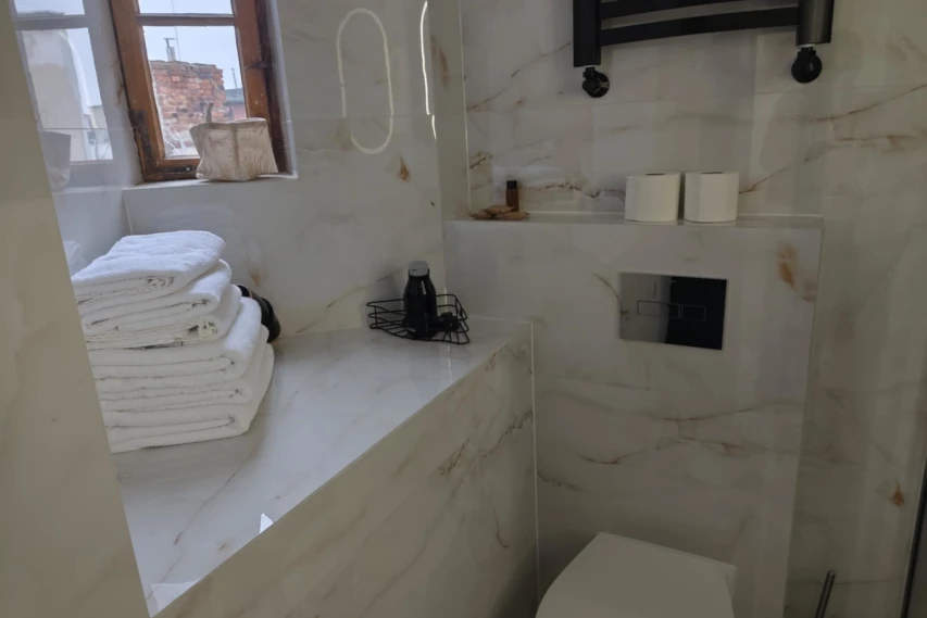 Apartament w Toruniu z ręcznikami