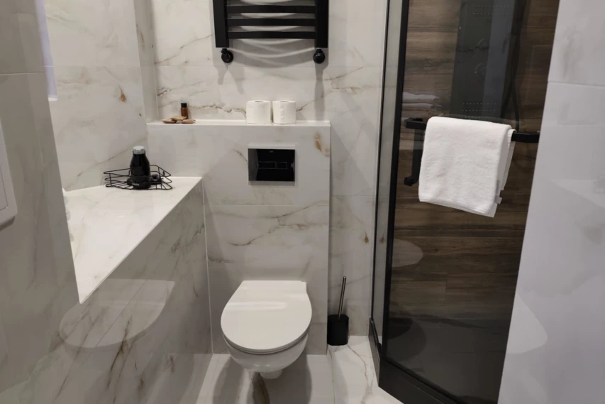 Nowoczesna łazienka w apartamencie w Toruniu