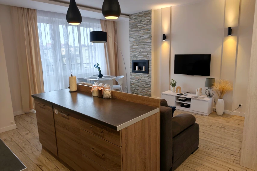 Widok na apartament w Toruniu