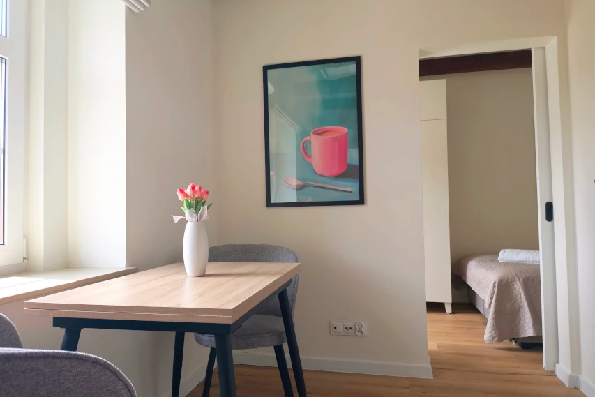 Aneks kuchenny z wyposażeniem w Apartamencie Rybaki No 11